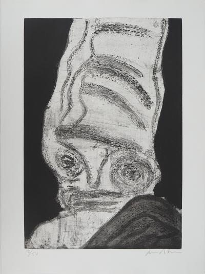 Bengt LINDSTROM : Le Chamane au chapeau, Gravure originale signée 2