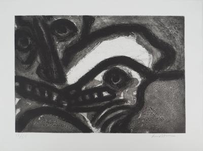 Bengt LINDSTROM : Le Maître et son chien, Gravure originale signée 2