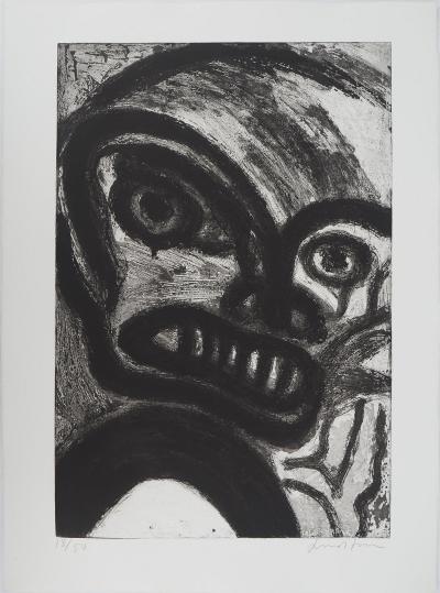 Bengt LINDSTROM : La Colère du Chamane, Gravure originale signée 2