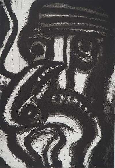 Bengt LINDSTROM : L'oiseau et le Chamane, Gravure originale signée 2