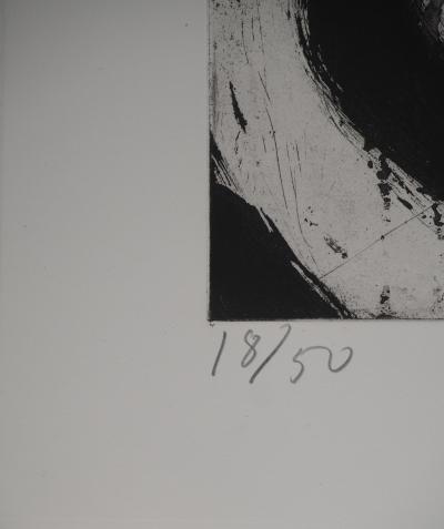 Bengt LINDSTROM : L'oiseau et le Chamane, Gravure originale signée 2