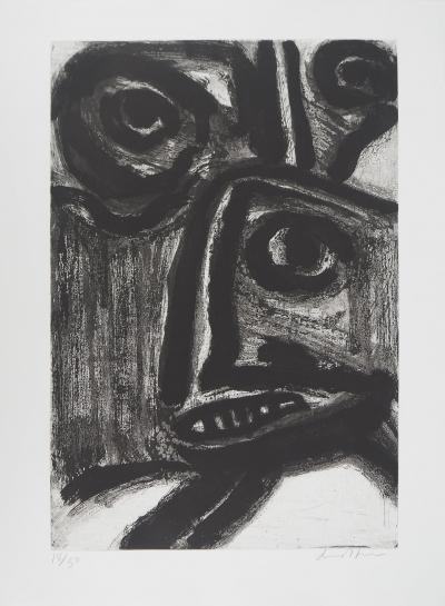 Bengt LINDSTROM : Créature Chamanique, Gravure originale signée 2
