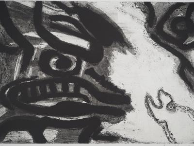 Bengt LINDSTROM : Animal totémique, Gravure originale signée 2