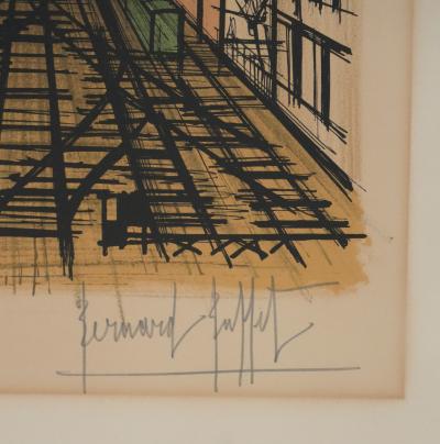 Bernard BUFFET : Paris, La gare Saint Lazare, Lithographie originale signée 2