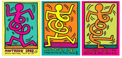 Keith HARING - Montreux Jazz Festival, 1983 - ensemble de 3 Affiches originales en sérigraphie 2