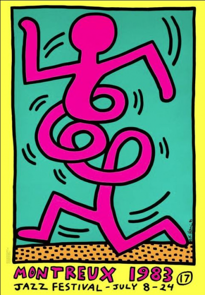 Keith HARING - Montreux Jazz Festival, 1983 - ensemble de 3 Affiches originales en sérigraphie 2