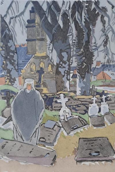 Mathurin Méheut (d’après) - Cimetière marin - Phototypie, coloris aux pochoirs de Beaufumé 2