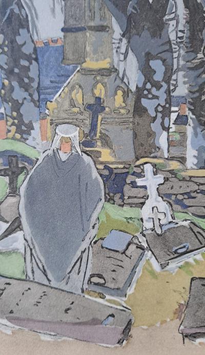 Mathurin Méheut (d’après) - Cimetière marin - Phototypie, coloris aux pochoirs de Beaufumé 2