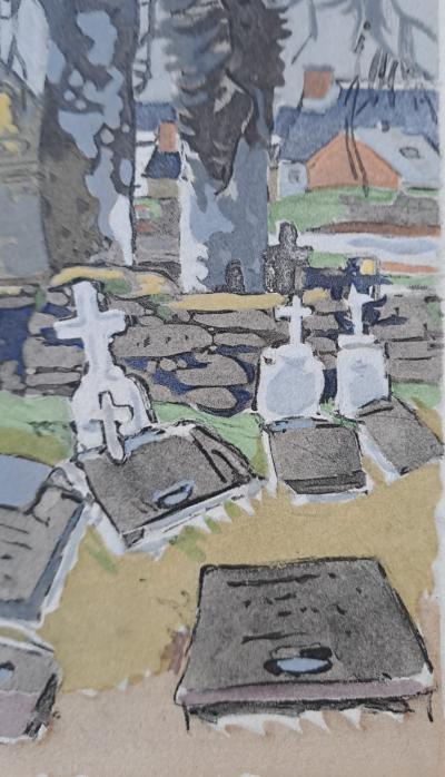 Mathurin Méheut (d’après) - Cimetière marin - Phototypie, coloris aux pochoirs de Beaufumé 2