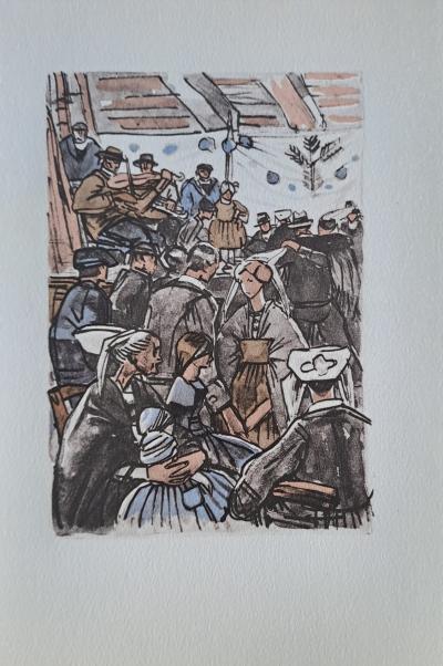Mathurin Méheut (d’après) - Bal à Paimpol - Phototypie, coloris aux pochoirs de Beaufumé 2