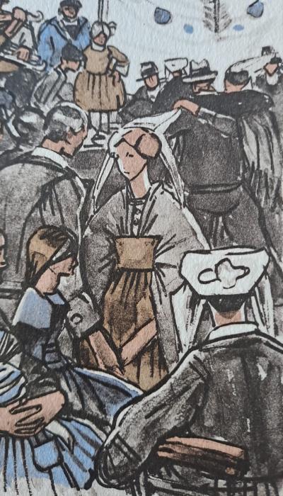 Mathurin Méheut (d’après) - Bal à Paimpol - Phototypie, coloris aux pochoirs de Beaufumé 2