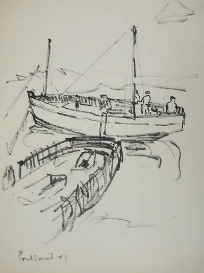 Claude BILS: Man with a Cane, Original Drawing 2