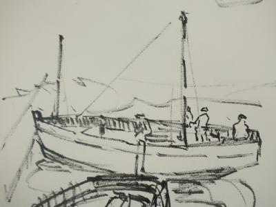 Claude BILS: Man with a Cane, Original Drawing 2