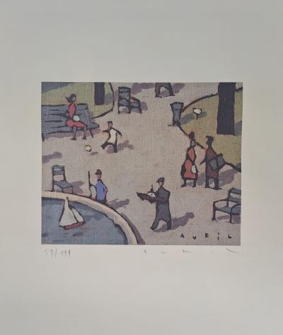 François Avril - Un dimanche à Paris - Affiche signée et numérotée au crayon