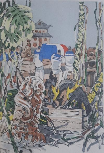 Mathurin Méheut (d’après) - Jour d’enterrement - Phototypie, coloris aux pochoirs de Beaufumé 2
