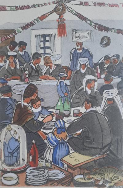 Mathurin Méheut (d’après) - Jour de noces - Phototypie, coloris aux pochoirs de Beaufumé 2