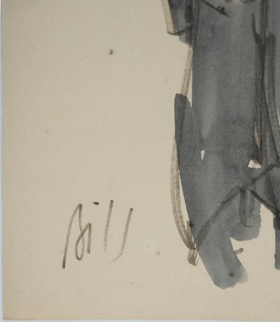 Claude BILS : Homme de dos, Dessin original signé 2