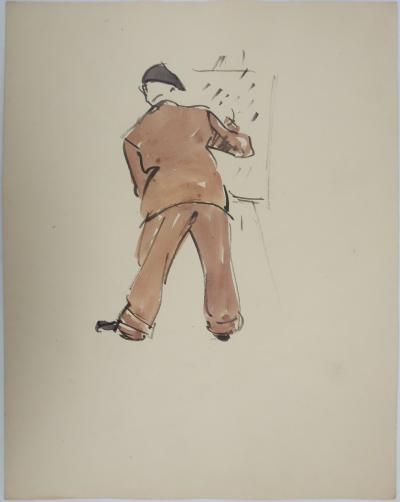 Claude BILS : L’homme au costume brun, Dessin original 2