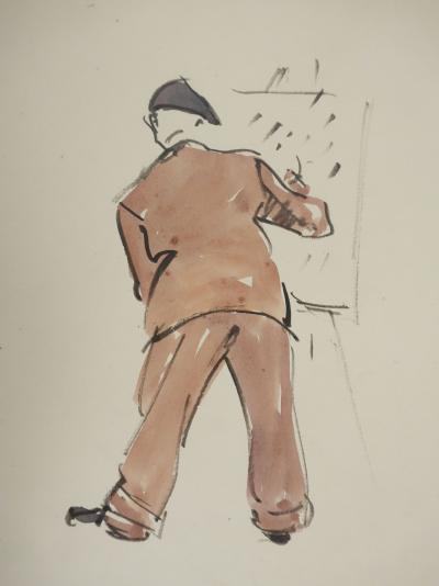 Claude BILS : L’homme au costume brun, Dessin original 2