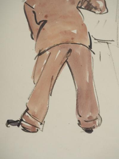 Claude BILS : L’homme au costume brun, Dessin original 2