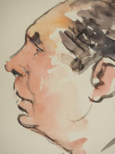 Claude BILS : L'homme au nœud rouge, Dessin original 2