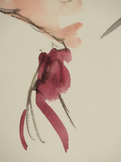 Claude BILS : L'homme au nœud rouge, Dessin original 2