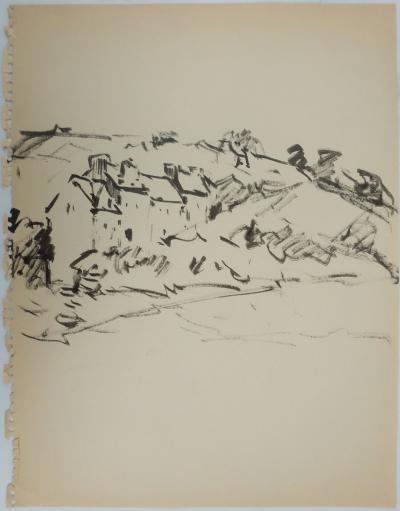 Claude BILS: The Peaceful Village, Original Drawing 2