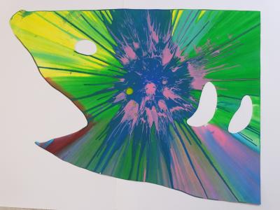 Damien Hirst- Shark Spin painting - 2009, unique 2