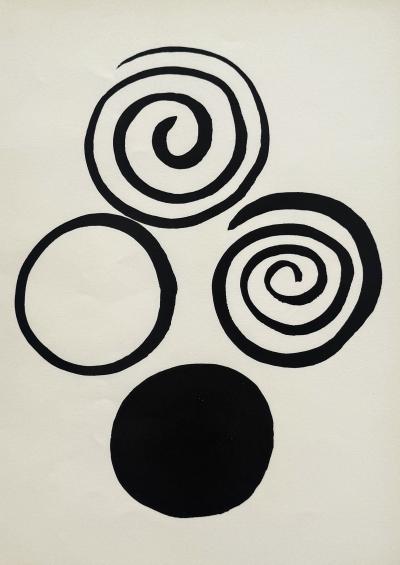 Alexander CALDER - Composition noire - Lithographie, 1965 2