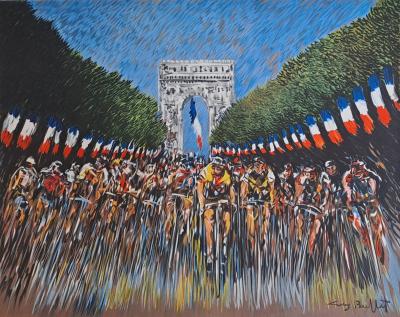 Guy Buffet - L’arrivée du tour de France - Lithographie originale signée 2