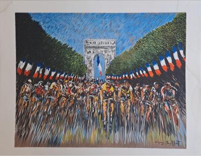 Guy Buffet - L’arrivée du tour de France - Lithographie originale signée 2