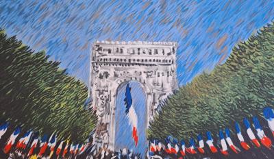 Guy Buffet - L’arrivée du tour de France - Lithographie originale signée 2