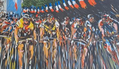 Guy Buffet - L’arrivée du tour de France - Lithographie originale signée 2