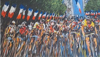 Guy Buffet - L’arrivée du tour de France - Lithographie originale signée 2