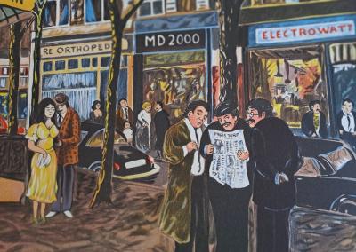 Guy Buffet - Métro Abbesses à Paris - Lithographie originale signée 2