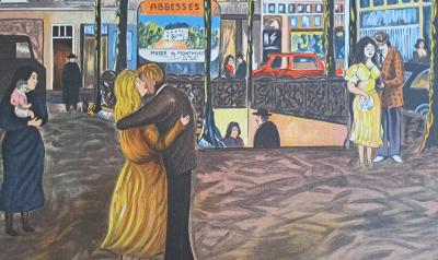 Guy Buffet - Métro Abbesses à Paris - Lithographie originale signée 2