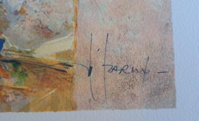 François d’Izarny - Nature morte au bouquet flamboyant - Lithographie originale signée 2