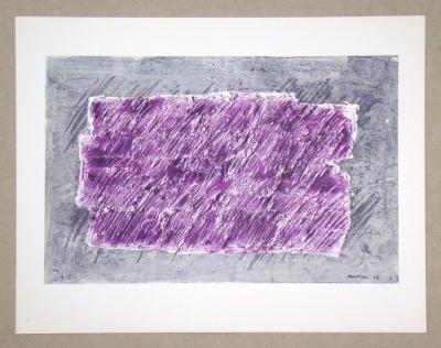 Jean FAUTRIER (after) - Striures, 1963 - Offset lithography signed and dated 2