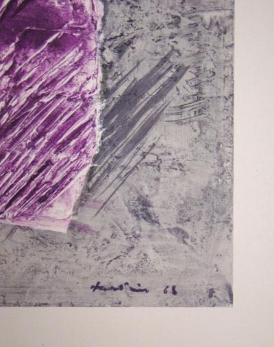 Jean FAUTRIER (after) - Striures, 1963 - Offset lithography signed and dated 2