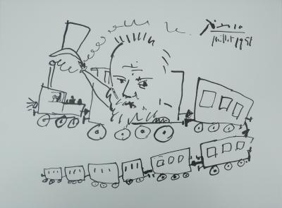Pablo PICASSO (d’après) - Le voyage en train - Lithographie et Offset signée 2