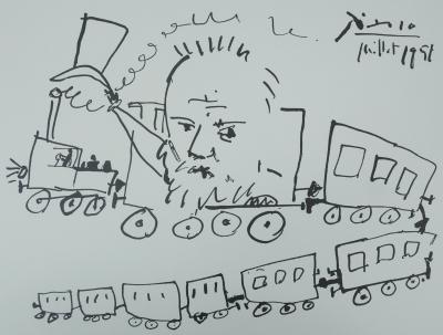 Pablo PICASSO (d’après) - Le voyage en train - Lithographie et Offset signée 2