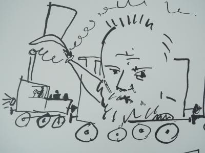 Pablo PICASSO (d’après) - Le voyage en train - Lithographie et Offset signée 2