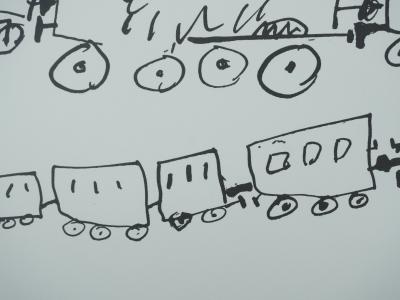 Pablo PICASSO (d’après) - Le voyage en train - Lithographie et Offset signée 2