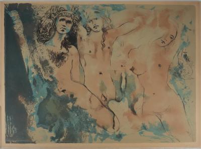 Salvador DALI : Trois Hippies, Lithographie originale signée 2