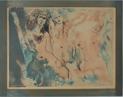Salvador DALI : Trois Hippies, Lithographie originale signée 2