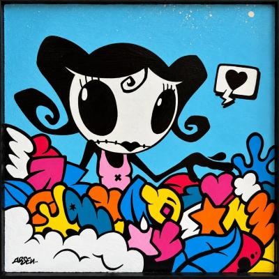 Arsen - Kou de Coeur - Acrylique sur bois - signée 2