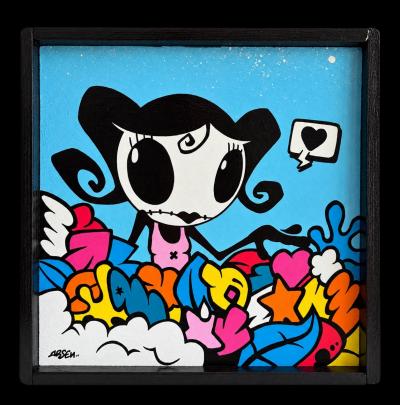 Arsen - Kou de Coeur - Acrylique sur bois - signée 2