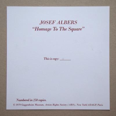 Josef ALBERS (d'après) - Hommage à la place, 1979 - Sérigraphie en édition limitée numérotée 2