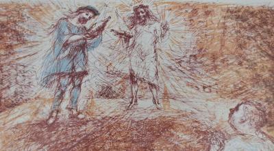 Lucien Philippe Moretti - Le braconnier de Dieu 8, circa 1977 - Lithographie originale signée 2