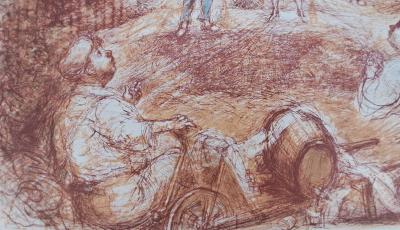 Lucien Philippe Moretti - Le braconnier de Dieu 8, circa 1977 - Lithographie originale signée 2